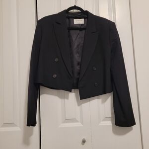 Babaton Double Breasted Croppes Lalonde Blazer Black (S)